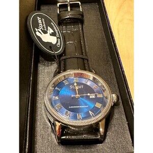 NEW Stauer Urban Blue Dial Analog Men’s Classic Watch Water Resistant